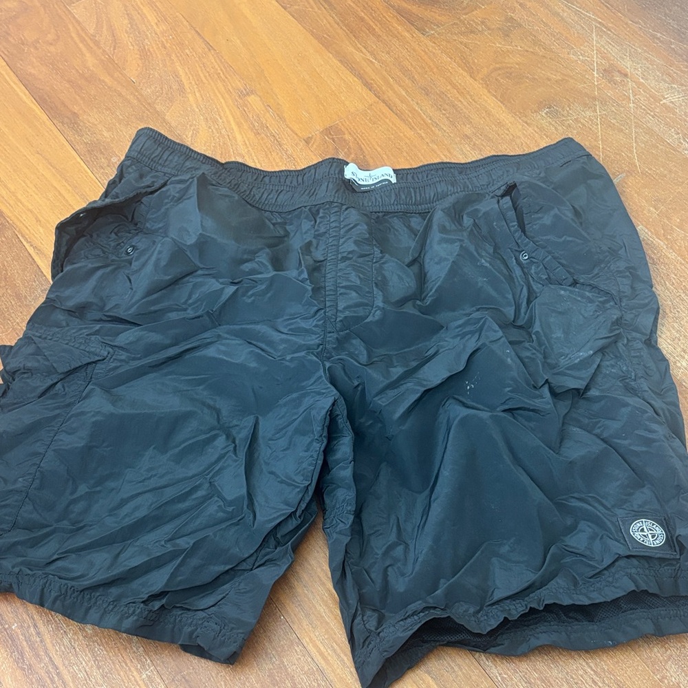 Stone Island Charcoal Cargo Shorts